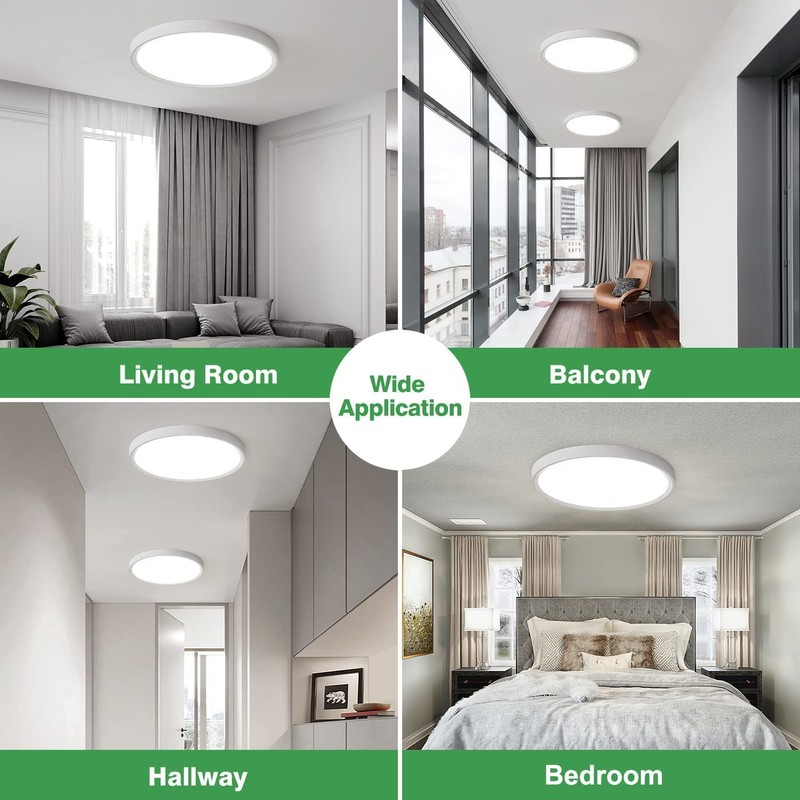 2PK 15.8 Inch LED Flush Mount Ceiling Light, 32W, 3480LM,