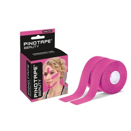 Pinotape Sport Sensitive Tape Beauty Pink 2 x 5 m x 2.5 cm Cosmetic Kinesio Tape for Sensitive Skin Latex-Free Strong Adhesion (1 Pack of 2 Tapes)