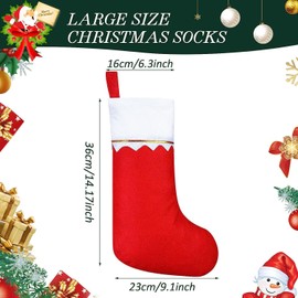 Pack of 12 Christmas Stockings, Large, Santa Boots, Red, Non-Woven Fabric with Golden Edge, Santa Stocking Christmas Socks for Hanging and Filling at Christmas, for Christmas, DIY Accessories (12)