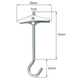 DDHOMIN 8 PCS Plasterboard Ceiling Hooks for Drywall Cavity Hollow Wall Board Plank Hanging Plants (M5)