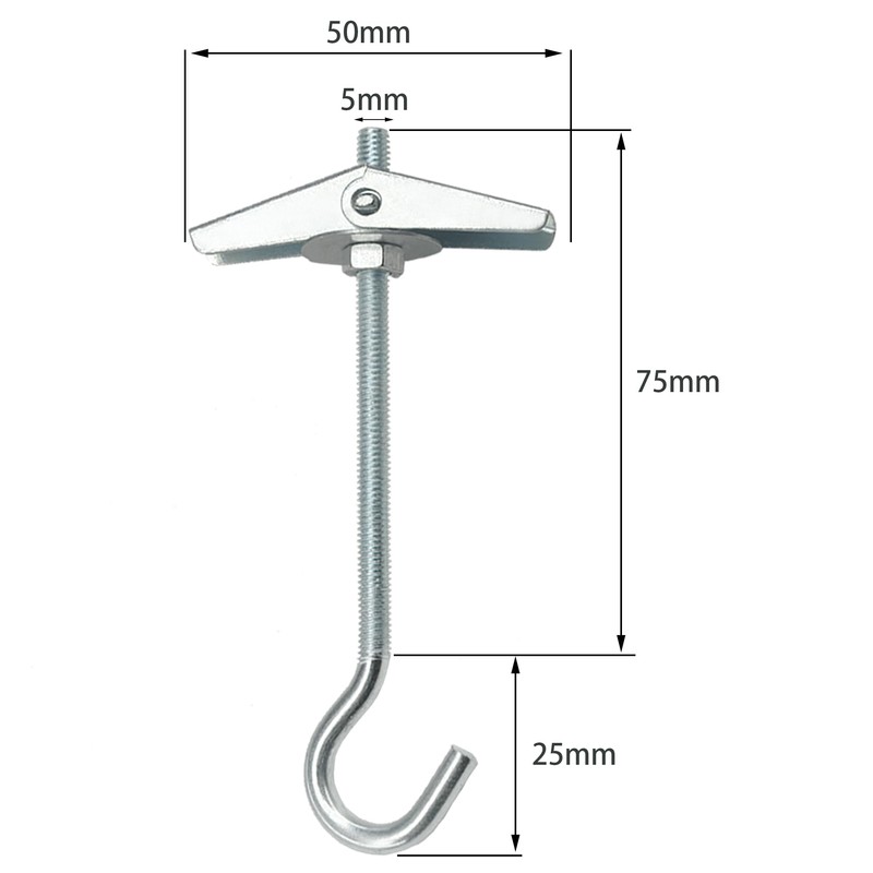 DDHOMIN 8 PCS Plasterboard Ceiling Hooks for Drywall Cavity Hollow