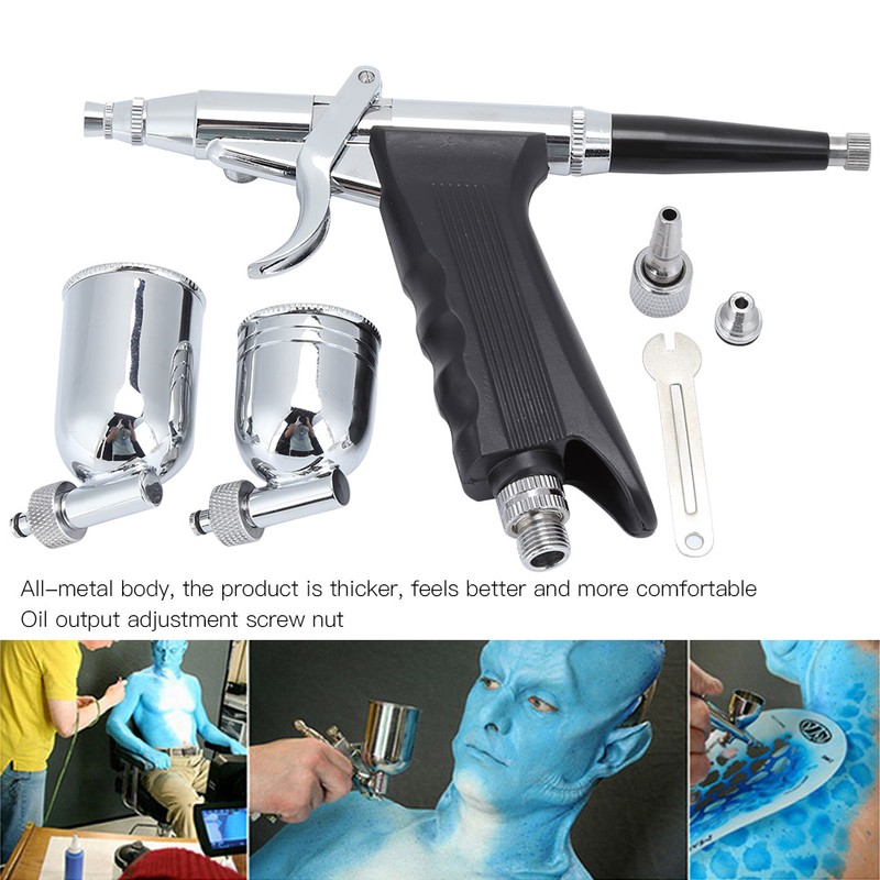Airbrush 0.3mm Caliber Side Pot Single Action Set Art Supplies