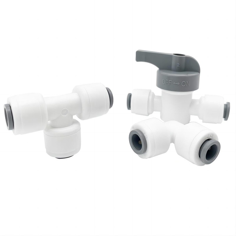 Qrity 1/4" Inline Tap/Shut-Off Valve/Isolation Valve, Reverse Osmosis Water Filtration