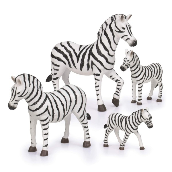 Terra by Battat – Zebra Family – Miniature Zebra Animal Toys for Kids 3-Years-Old & Up (4 Pc)