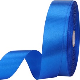 1 inches 50 Yard Blue Satin Ribbon for Gift Wrapping, Wedding, Crafts, Christmas,Easter, Floral, Hair, Invitation Decorations and More