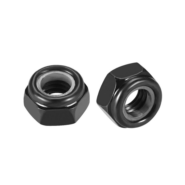 uxcell Hex Lock Nut Carbon Steel Zinc Plated Nylon Insert