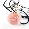 Wisafory Pompoms Key Ring with Rhinestone Faux Fur Bag Pendant
