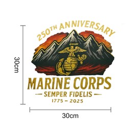 Marine Corps 250th Anniversary Deca,Car Sticker 11.8 x11.8in Auto Decal Car Window Stickers 3D Car Decal for Car Windows Car Bodies Laptops Wall Stickers (C)