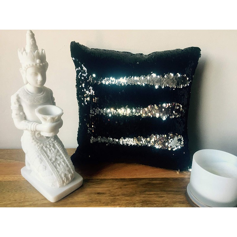 LushFabric x2 MERMAID SEQUIN CUSHION Cover Pillow Case Reversable Flip