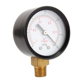 Vacuum Pressure Gauge 2 Dial, 1 4 Npt Inhg Vacuum Pressure Gauge 1 4 Npt 2 Vacuum Pressure Gauge for Air Compressor Water Oil Gas 1 4 Npt Lower Bracket Mf