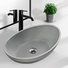 Dolonm Bathroom Vessel Sink, Concrete Vessel Bathroom Sink in Grey