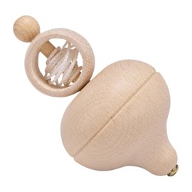 6420 Wooden Cord Spinner Classic Spinning Top with Cord Drive (Natural)