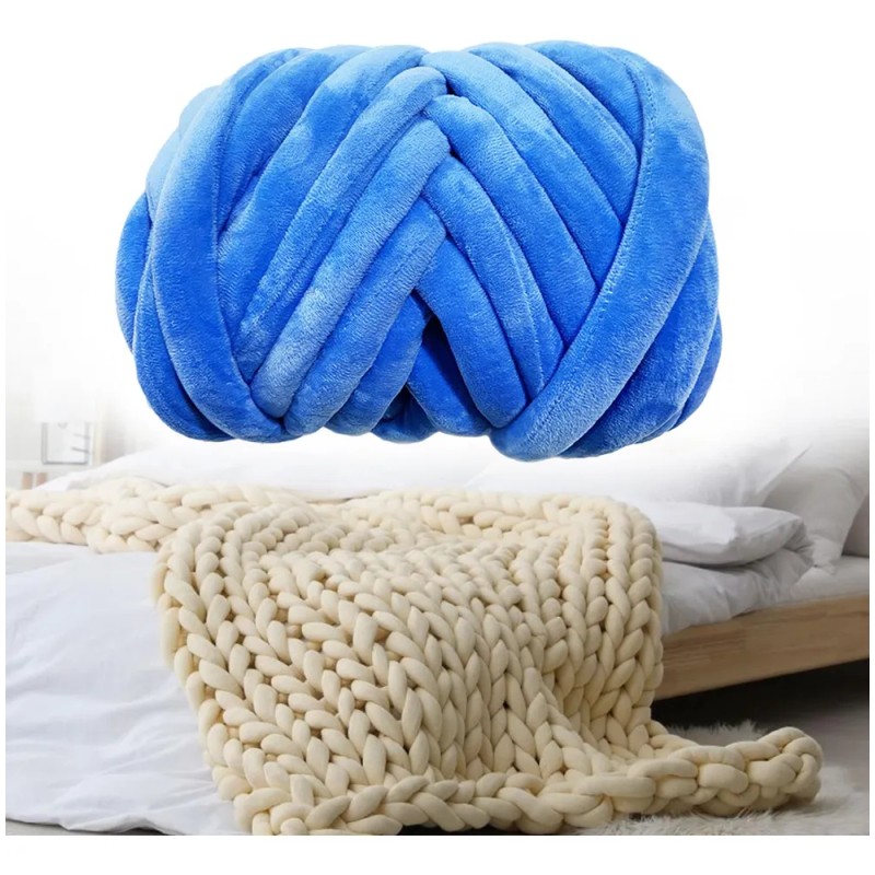 Chunky Yarn Crocheting Length 787.4inch Bulky Yarn Arm Blue