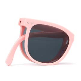 Cyxus 6021 Folding Sunglasses, For Kids, Polarized Lenses, UV Protection, UV Protection, Wellington Frame, For Outdoors, Travel, Cute, Boys And Girls, Pink