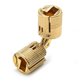2Pcs Barrel Hinges 14mm,Hidden Hinges Brass, Mini Concealed Hinge for DIY Jewelry Box Hand Craft Cabinet Door