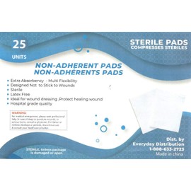 Gauze Pads Non Stick - STERILE - Gauze pads NON ADHERENT- 10 cm x 7.5 cm - 25 pads - Recommended by health professions - Ideal for Protecting Healing Wounds -Designed NOT TO STICK to wounds-HURT FREE - EXTRA Absorbency - Multi flexibility