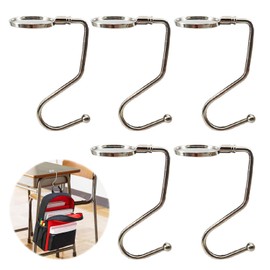 ZEACCT 5 Pcs Table-Side Bag Hook, Portable Hanging Bag Hook, Travel Desk Bag Hook, Bag Hooks for Table, Bag Hook S Typ Portable, Handbag Hook Holder Hand, Portable Bag Hanger, for Tables, Desks