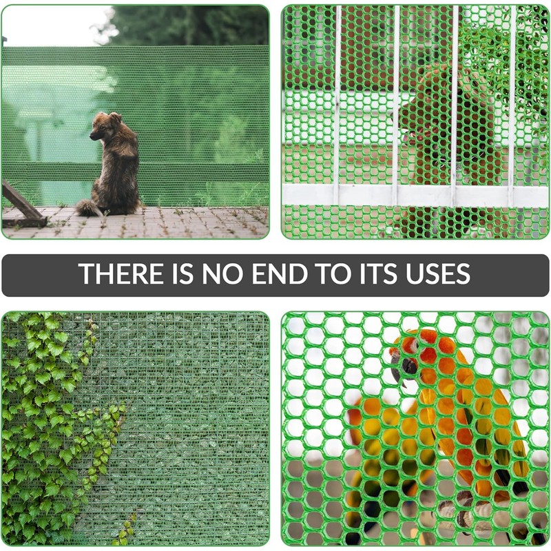 Upgraded Chicken Wire Fence Mesh - 40CM x 500CM Black/Green/White