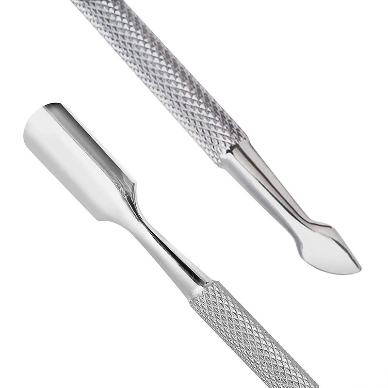 Stainless steel cuticle nipper and cuticle pusher for dead skin