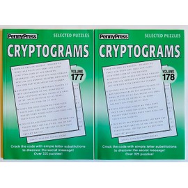 Penny Press CRYPTOGRAMS Word Games Variety Puzzles from Penny Press Selected Puzzle Series Issue Numbers 177 and 178