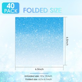 40PCS Blue Napkins 2-Ply Ombre Blue Dinner Napkin Disposable Paper Dessert Beverage Napkins for July 4th Party,Bar,Dinner,Weddings,Anniversary,Hanukkah,Birthday Party Decorations