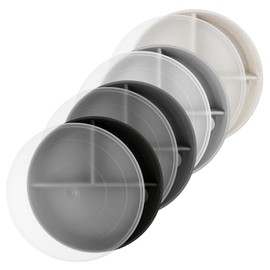 greenandlife 9 Inch 4PCS Divided Plates with Lids, Portion Control Plates for Kids Adults, Dishwasher Microwave Safe Compartment Plates, Unbreakable Lightweight Reusable Wheat Straw Plates, Grey Black