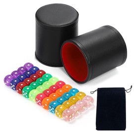 SALUDABLE 40 Dice 2 Dice Cups Dice Stacking Casino Set