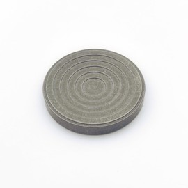 EDC Titanium Contact Coins Fidget Toys, Pocket Skill Toys Lucky Coin Worry Stone, Solid Double Face Concentric-Circles Patterns Coins (Stone wash - Gray)