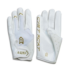 Sticky Youth Football Gloves, Comfortable Breathable Kids Football Gloves, Professional Football Receiver Gloves for Youth Boys Girls, Flag Football Gloves with Upgraded Protection (White, Medium)