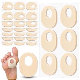 Nuanchu 36 Count Soft Foam Callus Cushions Oval Corn Cushion Self Stick Adhesive Foot Care Pads Waterproof Corn Protectors for Feet Women Men, Beige