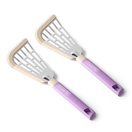 Cosamtec Silicone Fish Spatula Flexible Curved Edge Slotted Turner for Non-Stick Cookware Egg Pancake Flipper with Heat Resistant Nylon Handle