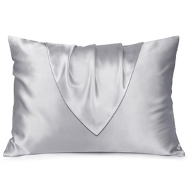 OLESILK Silk Pillowcase 70% Mulberry Silk 19 Momme 35 50 Pillowcase Washable Beauty Hair Shiny Pillowcase Skin Friendly Zipper Silver