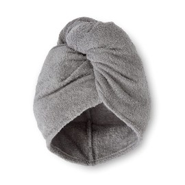 Catherine Lansfield Quick Dry Cotton Turbie Head Towel Grey