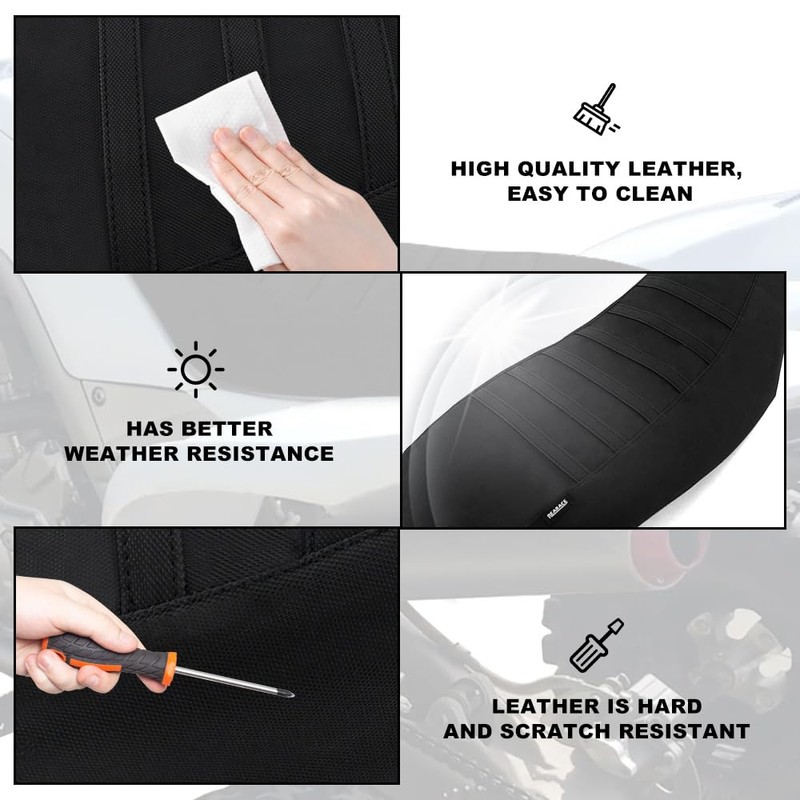 REARACE Non-Slip Gripper Stripe Seat Cover Fit for Raptor 700