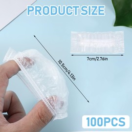 Molain 100 Pack Ear Covers for Shower, Disposable Waterproof Clear Ear Protectors, Plastic Ear Shower Caps, Disposable Ear Protectors for Hair Dye