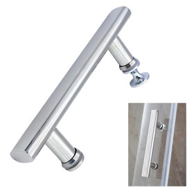 Cokritsm Shower Enclosure Handle 145mm Hole to Hole for Shower Door Glass Doors, Handle Shower Door Stainless Steel Round Shower Door Handles, Shower Door Knob Silver Shower Knob Shower Door Pull