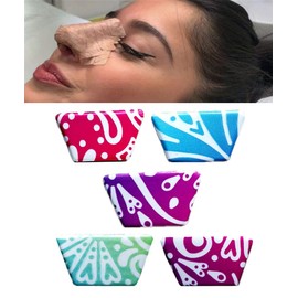 MUROCEA Aluminum Nasal Splints, External Nose Support Protector for Rhinoplasty Septoplasty, Nose Brace Fracture, ENT, Orthopedic Immobilization, Random Pattern, 5Pcs (S)