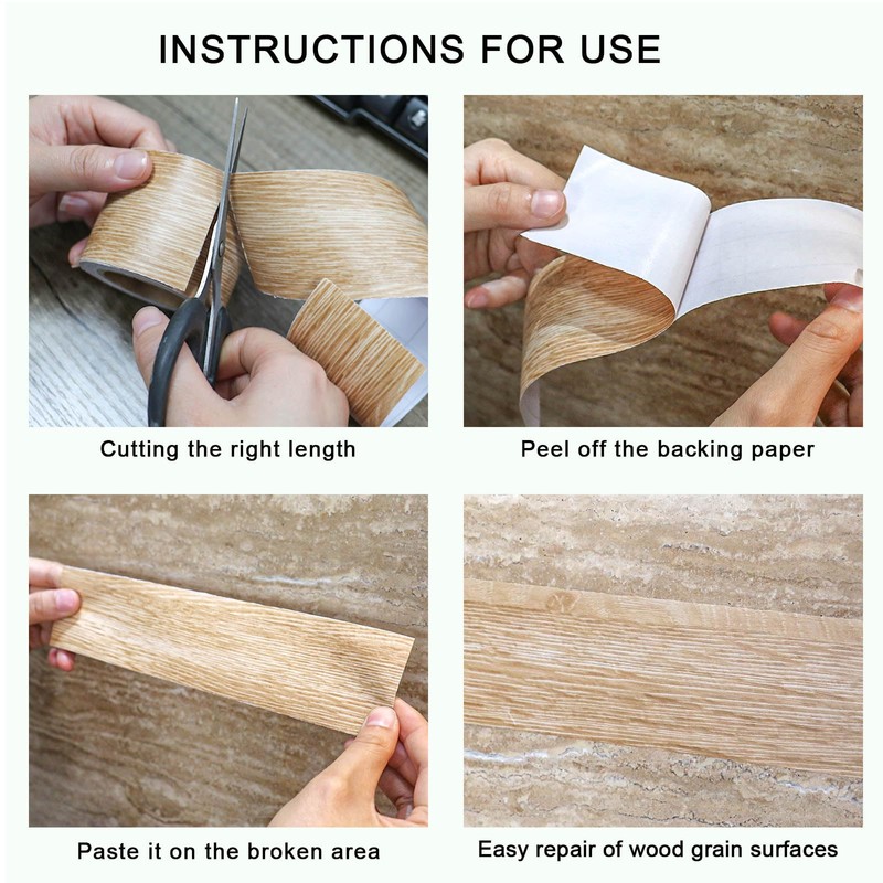 BOMEI PACK Wood Grain Repair Tape,Self Adhesive Repair Patch for