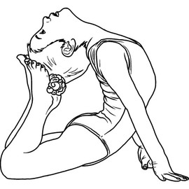 'Gymnast Girl' Rubber Stamp - Unmounted Design for Crafting & Scrapbooking, A7 (RS00046709)
