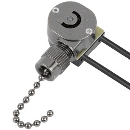 Ceiling Fan Light Switch ZE-109M Pull Chain Switch On Off Light Switch for Hunter Ceiling Fan Light Lamp Replacement-Black Chain