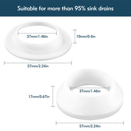 Tzwhwcx Drainage Seal, 2 Sets Universal Basin Drain Gasket, Thickened Silicone Seals Well, Bathroom Sink Drain Stopper Replacement Parts, Leak-Proof Seal Kit for Kitchen Sink Drain