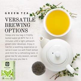 McCoy Teas Green Tea Bags Individually Wrapped Collection with Premium Tea from Sri Lanka, 20 Enveloped Double Chamber (Pack of 01)