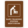 Baby Changing Station Men's Room Sign, 10x14 Inches, Rust Free
