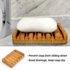 2 Pack Self Draining Teak Wood Soap Dish Holder,Teak Soap
