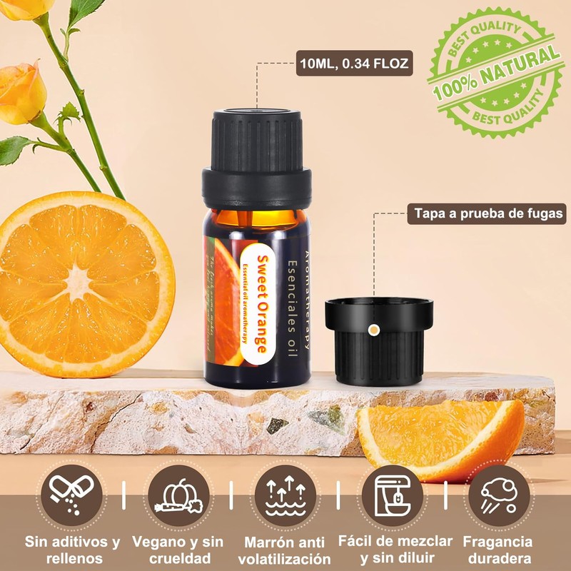 Woccatisy 6 Piezas Aceites Esenciales de Aromaterapia: 10ml Aceite de