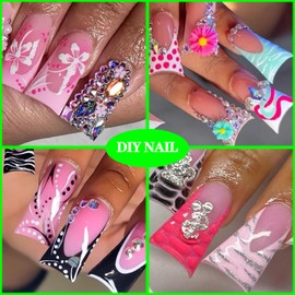 Full Cover Duck Nail Tips 240PCS Duck Feet Nail Tips Acrylic Duck Nails Full Nail Tips with Box for Nail Salon 12 Sizes