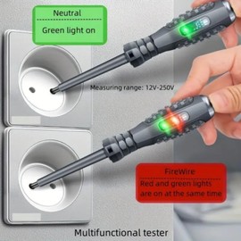 2-In-1 High Torque Strong Magnetic Screwdriver Electricity Detector,Electrical Circuit Tester Pens,Voltage Tester Pen,Electrical Tester Screwdriver,Portable Voltage Tester Screwdriver(Flat-Head, 1)