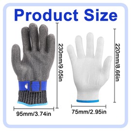 Cut Resistant Gloves, Cut-resistant Kitchen Gloves, Cut Resistant Stainless Steel Wire, Flexible and Cut Resistant, for Oyster Peeling, Meat Cutting and Wood Cutting
