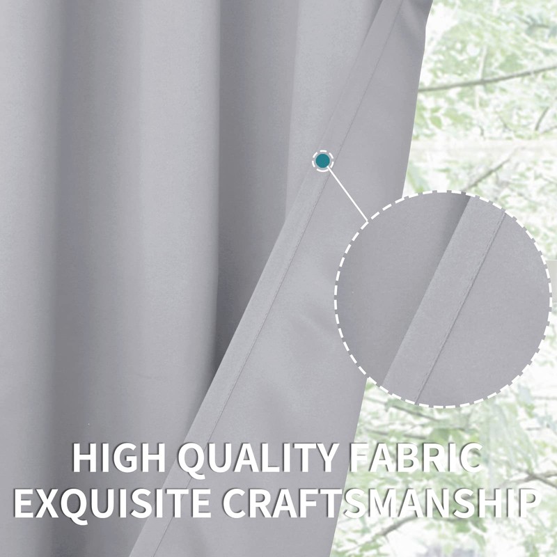 BGment Light Grey Blackout Curtains 45 Inch Length for Bedroom