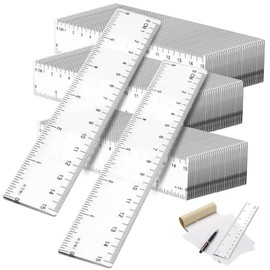 LEXININ 200 Pack 6 Inch Clear Plastic Ruler, 15cm Straight Edge Rulers, Measuring Rulers Tool Bulk for Home, Office